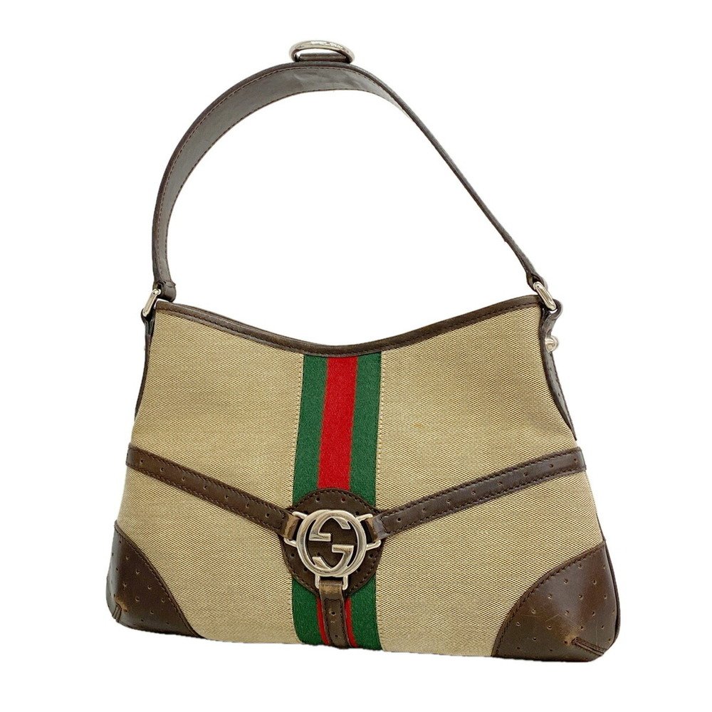 Gucci Shoulder Bag, Sherry Line, Interlocking G, 114877, Canvas, Beige/Brown,...